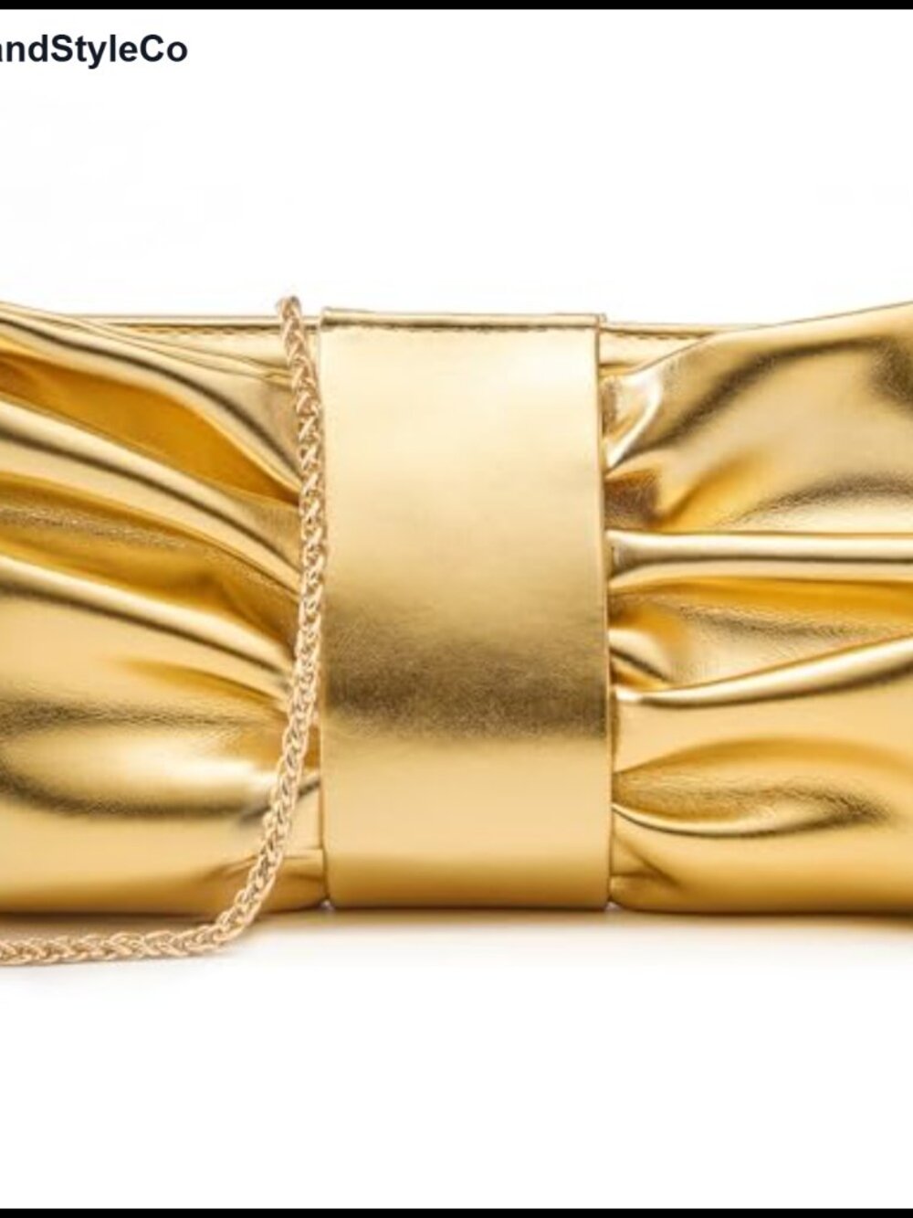 Pleated PU Leather Bowknot Clutch Purse for Women Evening Bag Wedding Prom